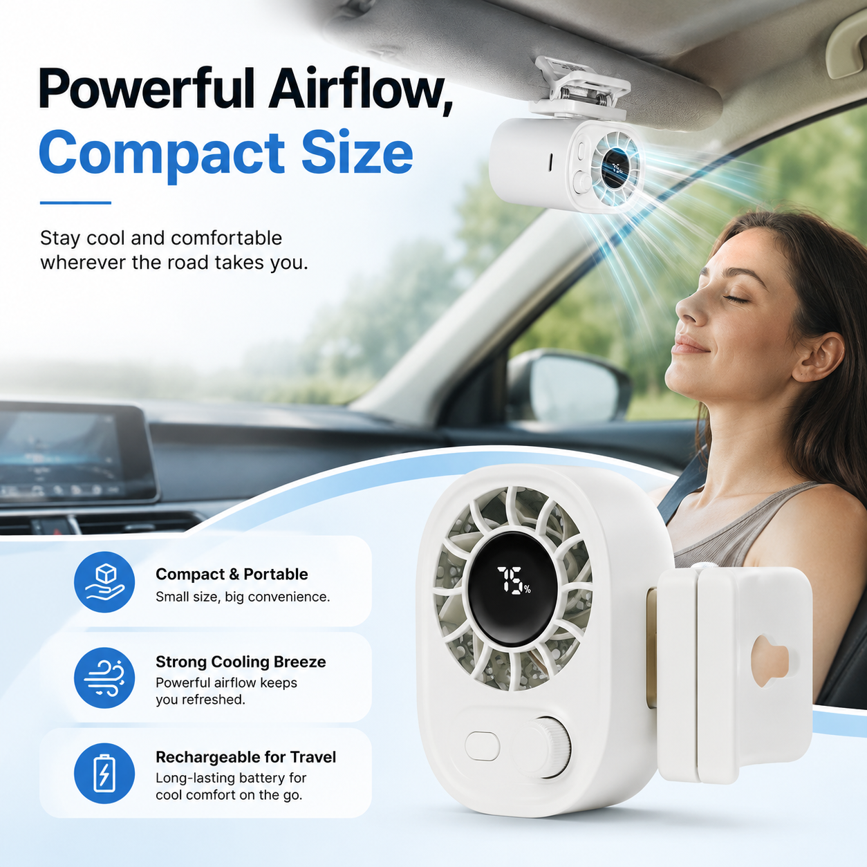 Smart Portable Rechargeable Fan