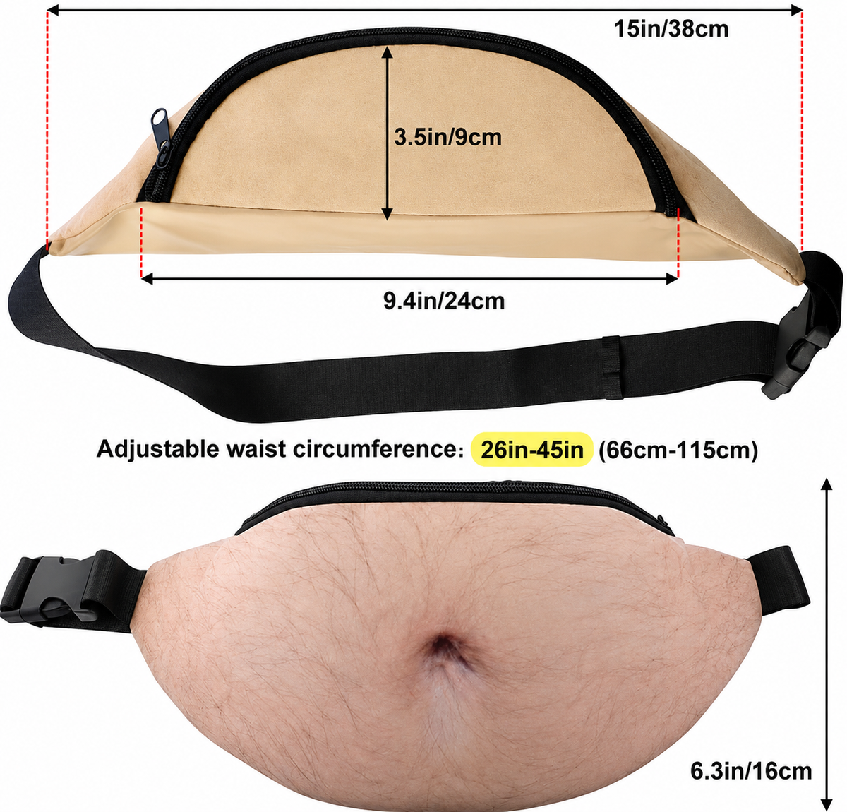 GutGag™ Funny Beer Belly Waist Bag