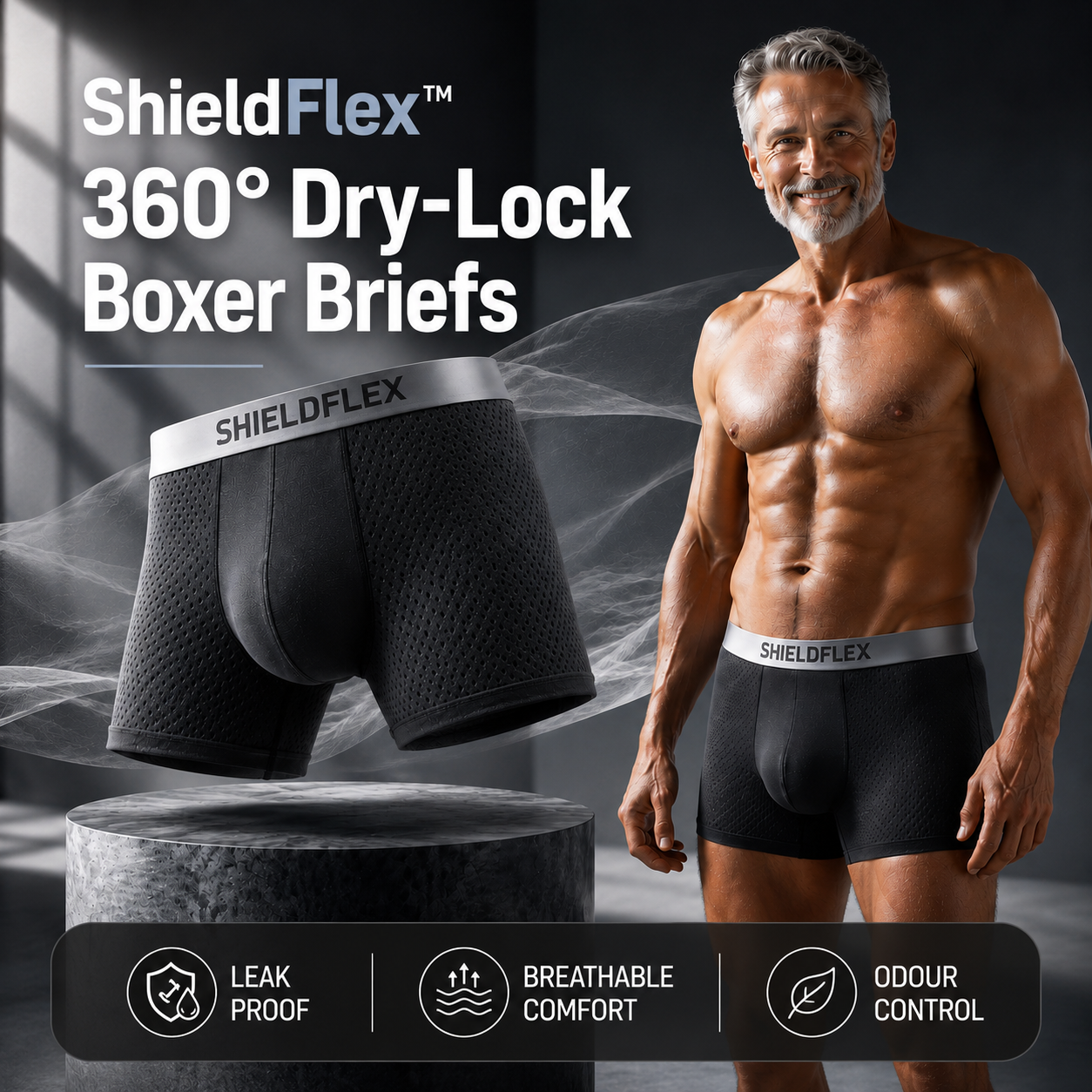 ShieldFlex™ 360° Dry-Lock Boxer Briefs