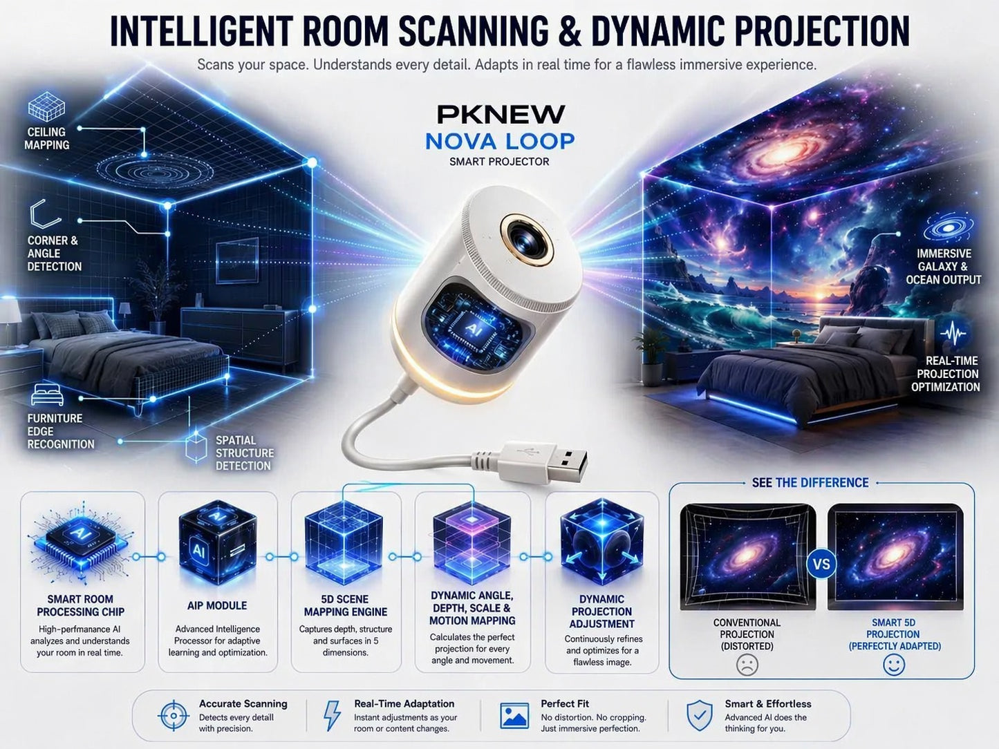 AuraWave™ 5D Motion Light Projector