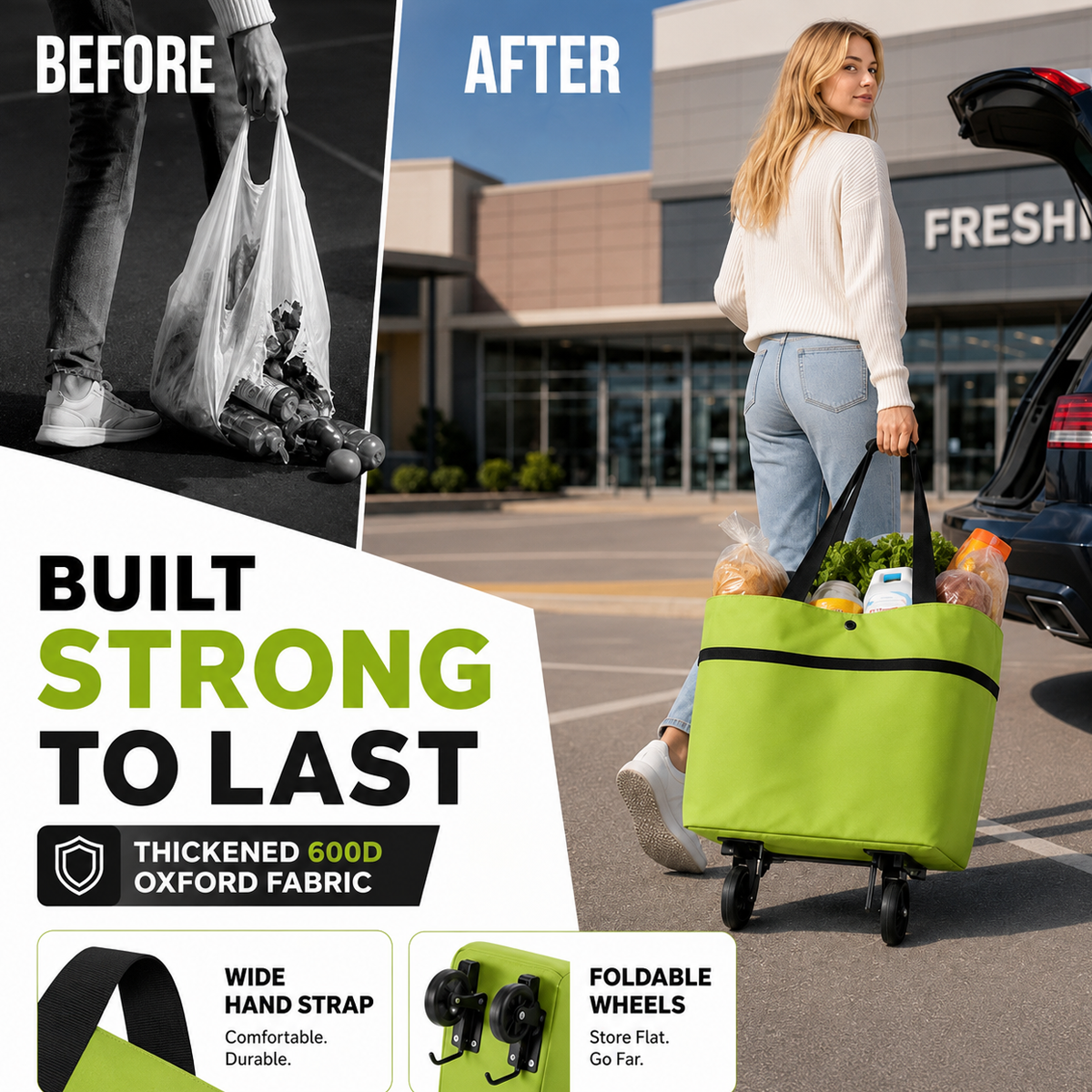 2-in-1 Foldable Shopping Bag