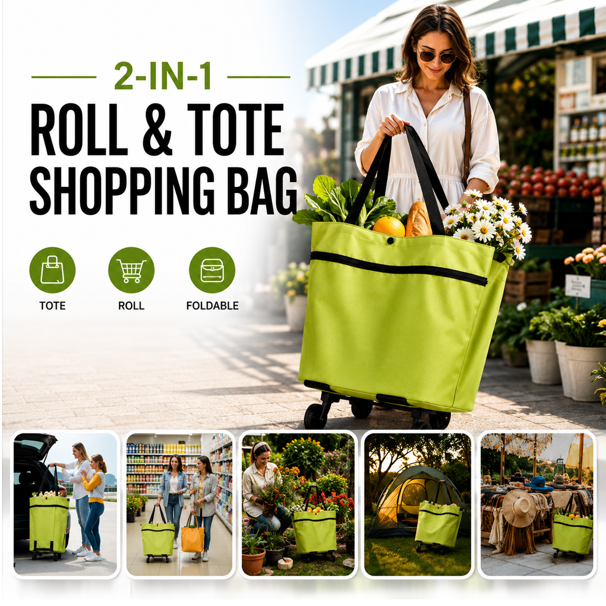 2-in-1 Foldable Shopping Bag