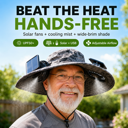 CoolBreeze™ Solar Mist Fan Hat
