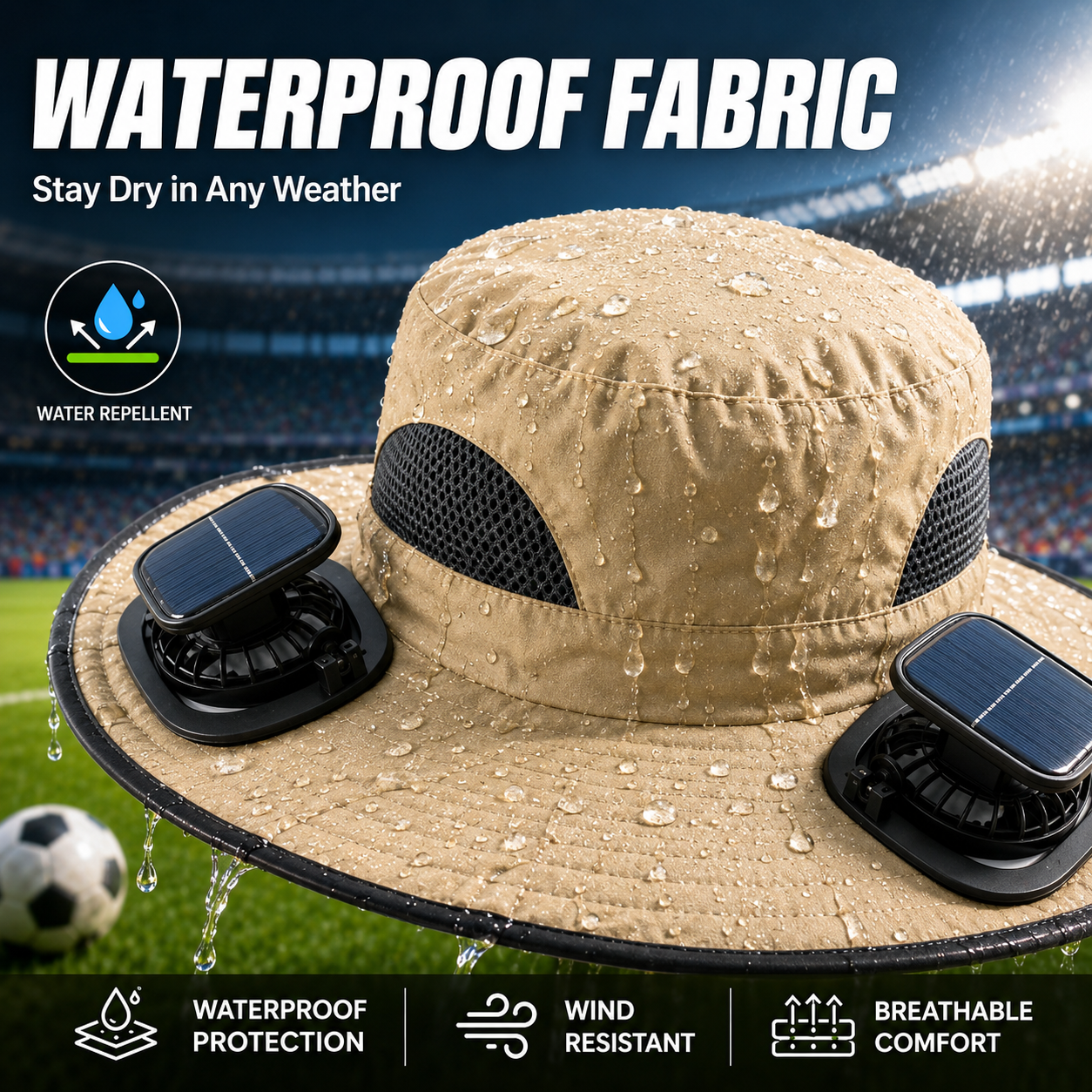 CoolBreeze™ Solar Mist Fan Hat
