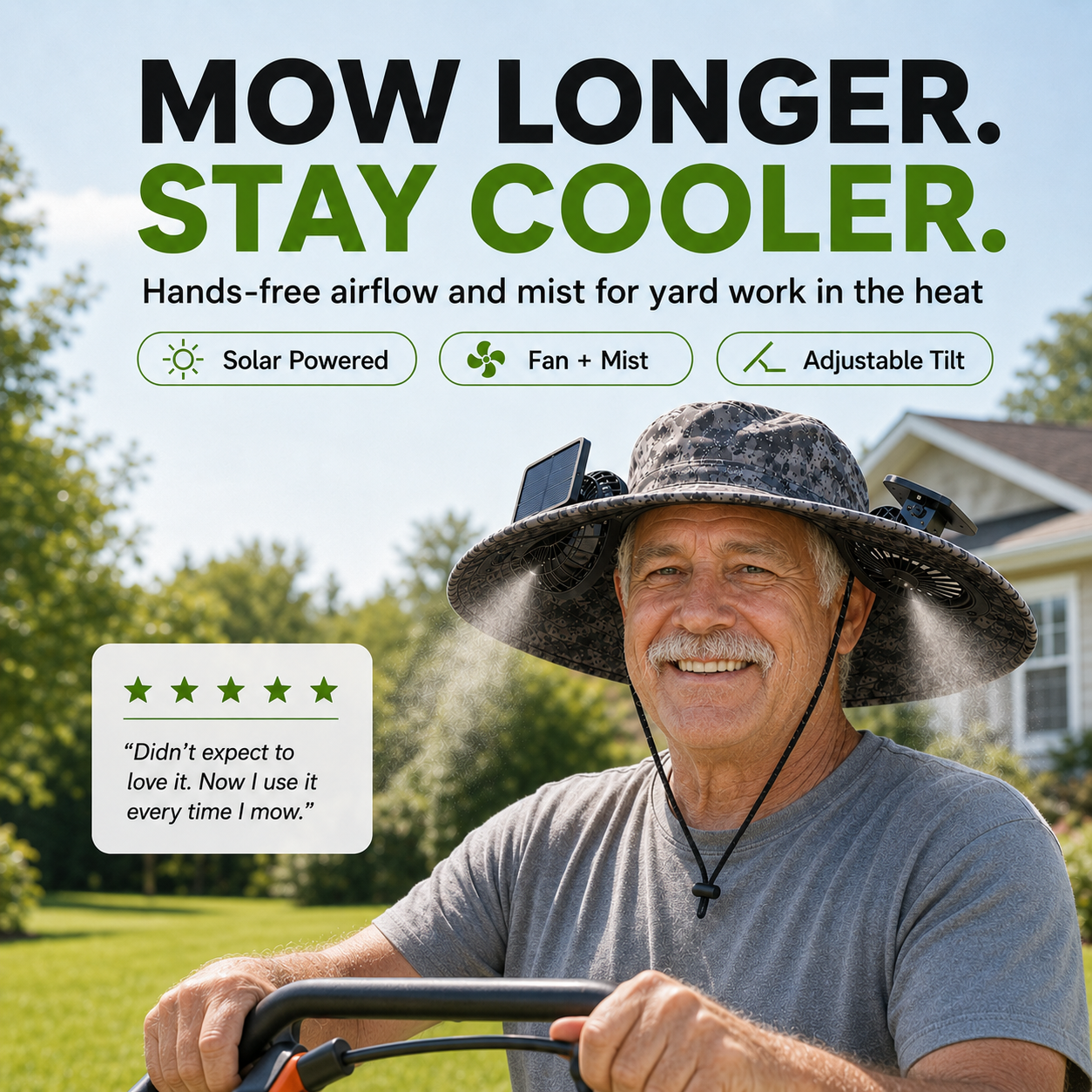 CoolBreeze™ Solar Mist Fan Hat