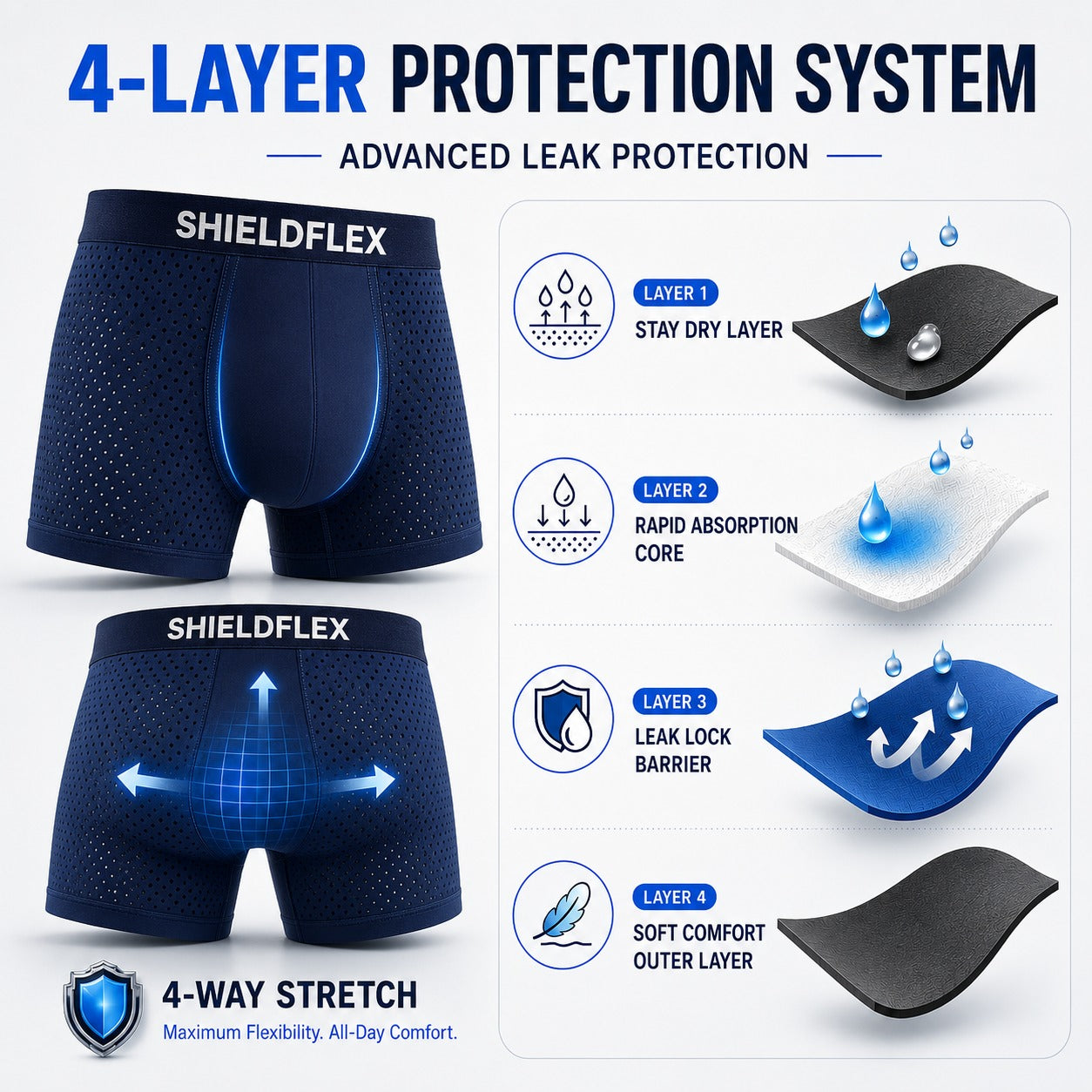 ShieldFlex™ Ultimate Leak-Lock Bamboo Briefs