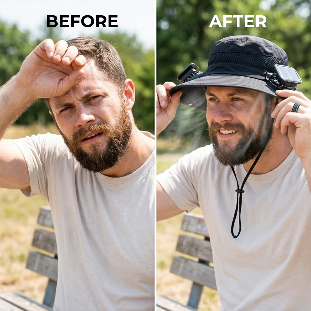 Solar Fan Hat with Mist