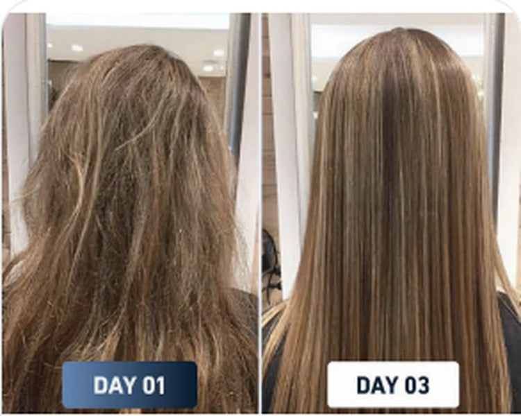 Brittle hair before and after result 1