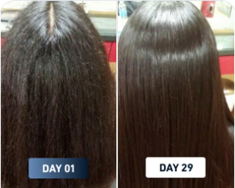 Frizzy hair before and after result 1