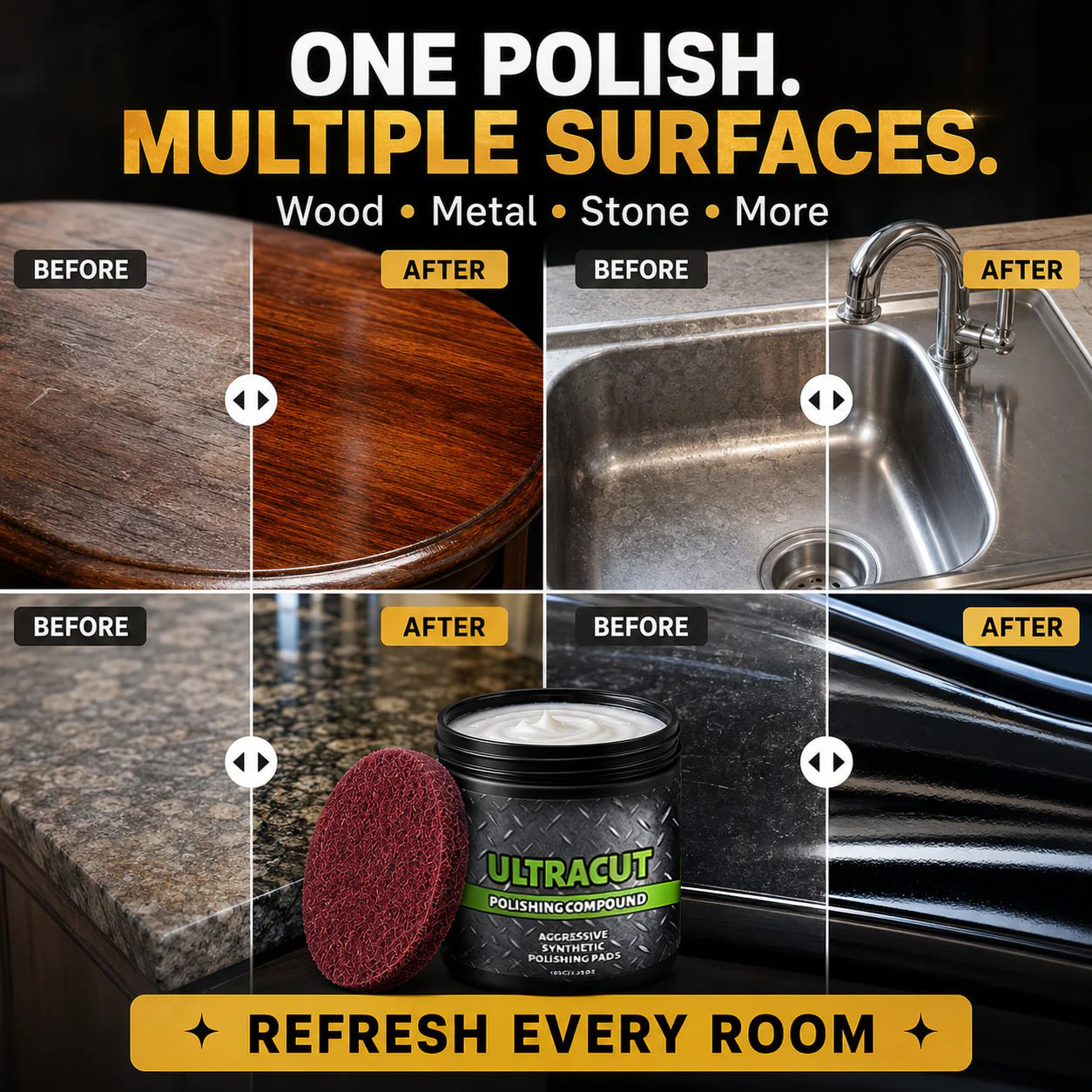 🔥 LAST DAY 60% OFF 💥 All-in-One Surface Restoration Polish with Pad 🧽 Restores Dull Surfaces Like New